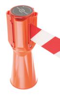 tc114-d3-365 Tensator Orange PE Retractable Barrier, 3.65m, Red, White Tape