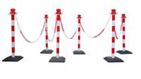 ppc3006rb Viso Red & White Plastic Chain Barrier, 10m