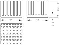 ick-bga-27x27x22 Fischer Elektronik Heatsink, Universal Square Alu, 13.5K/W, 27 x 27 x 22mm, Adhesive Foil, Conductive Foil