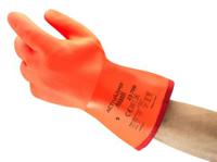 23700100 Ansell ActivArmr Orange Cotton Work Gloves, Size 10, Polyvinyl Chloride Coating