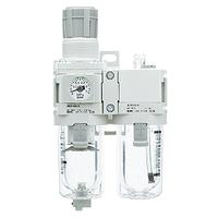 ac30a-f03-d SMC G 3/8 Filter Regulator Lubricator, Auto Drain, 5μm Filtration Size