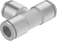 npqh-t-q12-e-p10 Festo Tee Tube-to-Tube Adaptor Push In 12 mm, Push In 12 mm to Push In 12 mm, Tube-to-Tube Connection Style, 578384
