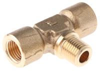 0158-13-13 Legris Brass Pipe Fitting, Tee Threaded Branch Tee, Female BSPP 1/4in to Female BSPP 1/4in