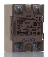 g3na-205b-utu-dc5-24 Omron G3NA Series Solid State Relay, 3 (Without Heatsink) A, 5 (With Heatsink) A Load, DIN Rail Mount, 264 V ac Load,
