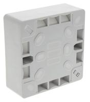 775-8107 RS PRO White Back Box, BS, IP20,  Surface Mount, 1 Gangs, 86.6 x 86.6 x 28mm