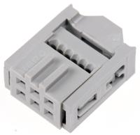 71600-006lf Amphenol Communications Solutions 6-Way IDC Connector Socket for Cable Mount, 2-Row