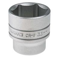 m1205336-c Teng Tools 1/2 in Drive 33mm Standard Socket, 6 point, 45.5 mm Overall Length