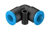 qsml-6 Festo QSL Series Elbow Tube-toTube Adaptor, Push In 6 mm to Push In 6 mm, Tube-to-Tube Connection Style, 153345