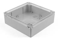 1554w2gycl Hammond 1554 Series Polycarbonate Enclosure, IP68, Clear Lid, 7.1 x 7.1 x 2.36in