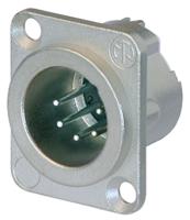 nc5md-lx Neutrik Panel Mount XLR Connector, Male, 50 V, 5 Way, Silver over Nickel Plating