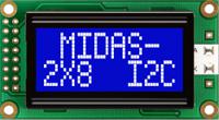 mc20805a6w-bnmlwi-v2 Midas MC20805A6W-BNMLWI-V2 Alphanumeric LCD Alphanumeric Display, 2 Rows by 8 Characters