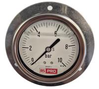 179-990 RS PRO BSP 1/4 Analogue Pressure Gauge 10bar Bottom Entry 63mm Outside Diameter