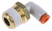 kq2l03-35as SMC KQ2 Series Elbow Threaded Adaptor, NPT 1/4 Male to Push In 5/32 in, Threaded-to-Tube Connection Style