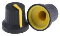 777-7375 RS PRO 16.8mm Black Potentiometer Knob for 6mm Shaft D Shaped