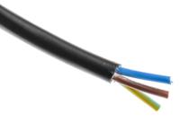 491-857 RS PRO 2183Y 0.5 mm² 3 Core Power Cable, H03VV-F, Black PVC, 100m