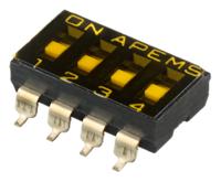 ikd0403000 APEM 4 Way Surface Mount DIP Switch SPST, Recessed Actuator Slide Actuator