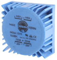 70055k Nuvotem Talema 115 V ac, 230 V ac, 2 x 22V ac Toroidal Transformer, 15VA 2 Output