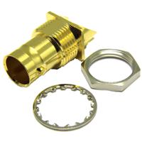 10-462-1-d36-16 COAX Connectors, Jack PCB Mount BNC Connector, 75Ω, Edge Mount Termination, Straight Body