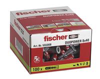 555008 Fischer Fixings Nylon Screw Anchor 40mm, 8mm Fixing Hole