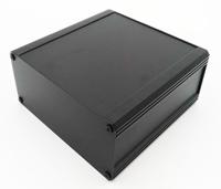 188-1273 RS PRO Black Extruded Aluminium Heat Sink Case, IP40, Black Lid, 200 x 200 x 130mm