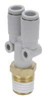 kq2u08-02as SMC Y Threaded Adaptor, Push In 8 mm to Push In 8 mm, Threaded-to-Tube Connection Style