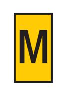 561-02134-wic2-m-pa66-ye HellermannTyton WIC Snap On Clip On Cable Marker, Yellow, Pre-printed "M", 2.8 → 3.8mm Cable, for Cables and
