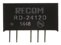rd-2412d Recom RD DC-DC Converter, ±12V dc/ ±84mA Output, 21.6 → 26.4 V dc Input, 2W, Through Hole, +85°C Max Temp -40°C