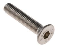 171-922 RS PRO Plain Stainless Steel Hex Socket Countersunk Screw, ISO 10642, M6 x 30mm