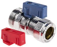 524008 Pegler Yorkshire Brass 2 Way, Ball Valve, Compression, BSPP 3/4in, 15mm