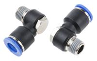 916-0861 RS PRO Elbow Threaded Adaptor, R 1/4 Male to Push In 10 mm, Threaded-to-Tube Connection Style