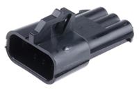 15300003 Delphi, Metri-Pack 280 Automotive Connector Plug Black Cable Mount 3 Way, Crimp Termination