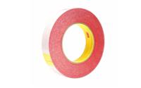 7000049263 3M  Red Double Sided Tape, 0.089mm Thick, Polyester Backing, 24mm x 55m