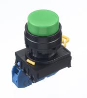 yw1b-m2e10g Idec YW Series Push Button Complete Unit, Panel Mount, 22mm Cutout, SPST, IP65