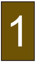 901-10681-906-4930-bn HellermannTyton HO85 Clip On Cable Markers, White on Brown, Pre-printed "1", 1.7 → 3.6mm Cable, 901-10681