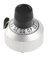18a11b10 Vishay 22.2mm Chrome Potentiometer Knob for 6.35mm Shaft Splined, 18A11B10