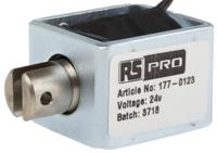 177-0123 RS PRO Linear Solenoid, 24 V dc, 35.5 x 25.4 x 31.8 mm