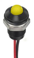 132-9135 RS PRO Yellow Panel Mount Indicator, 12V dc, 8mm Mounting Hole Size, Lead Wires Termination, IP67