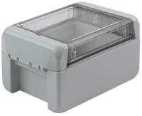 96022125-b-100806-pc-v0-g-7035 Bopla Bocube Series Light Grey Polycarbonate V0 Enclosure, IP66, IP68, IK07, Transparent Lid, 113 x 80 x 60mm