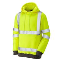 ss04-y-xl Leo Workwear Yellow Unisex Hi Vis Hoodie, XL