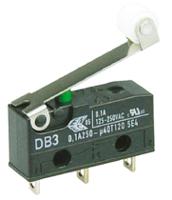 db3c-a1rc ZF Roller Lever Micro Switch, Solder Terminal, 100 mA @ 30 V dc, SPDT