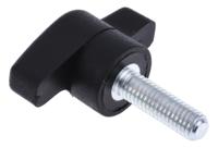 478-444 RS PRO Black Wing Clamping Knob, M6, Threaded Stud