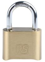 827-4414 RS PRO Combination Brass Combination Padlock, 7mm Shackle, 53mm Body