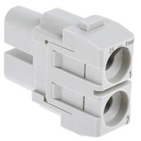 09140022701 Han-Modular Series Female Module, 2 Way, 1 Row, Rated At 40A, 1 kV, Han 40A Axial