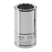 r716e Facom 1/4 in Drive 7/16in Standard Socket, 12 point, 22 mm Overall Length