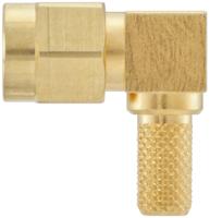 32s207-306l5 Rosenberger SMA Series, Plug Cable Mount SMA Connector, 50Ω, Crimp Termination, Right Angle Body