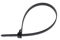 131-22510-rel250-pa66-bk HellermannTyton Cable Tie, Releasable, 250mm x 7.6 mm, Black Nylon, Pk-100