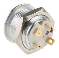 175-8532 RS PRO Illuminated Push Button Switch, Momentary, Panel Mount, 16mm Cutout, SPST, Red LED, 36V dc, IP67