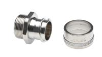 7tca296010r0098-s25m25a Adaptaflex Straight, Conduit Fitting, 25mm Nominal Size, M25, Brass, Silver IP40 rating