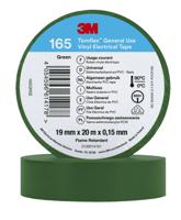3m-165-green-19mm-x-20m 3M Temflex Green Vinyl Electrical Tape, 19mm x 20m
