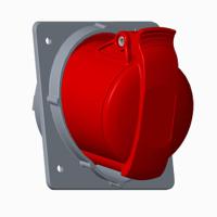 2cma170027r1000 Amphenol Industrial, 2CMA1 IP44 Blue Panel Mount 2P+E Angled Industrial Power Socket, Rated At 32A, 250 V